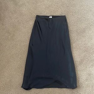 Black Velvet Flowy Midi Skirt